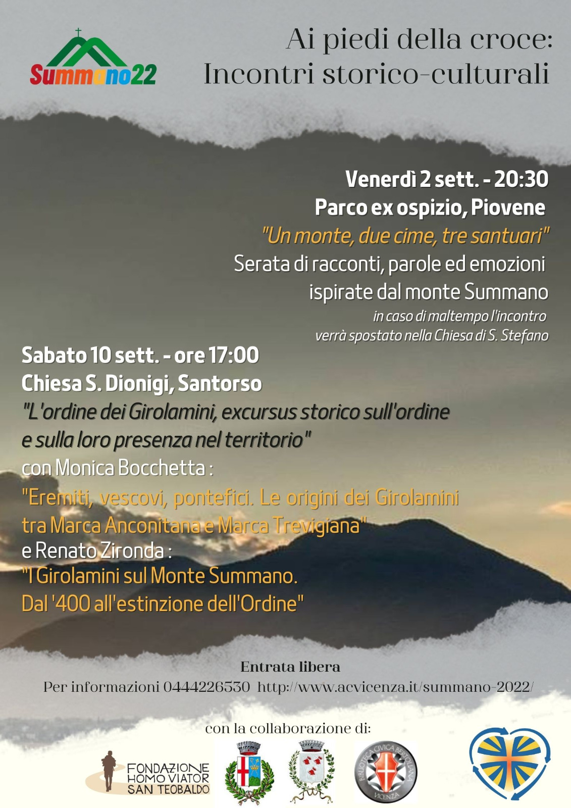 Incontri storico-culturali in preparazione al Summano22